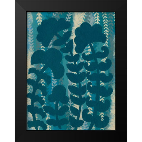 Blueberry Blossoms III Black Modern Wood Framed Art Print by Zarris, Chariklia