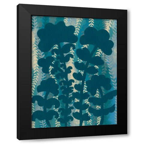 Blueberry Blossoms IV Black Modern Wood Framed Art Print by Zarris, Chariklia