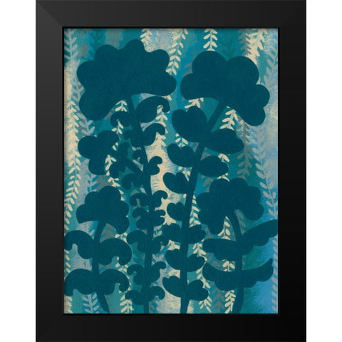 Blueberry Blossoms IV Black Modern Wood Framed Art Print by Zarris, Chariklia
