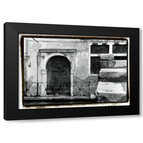 A Venetian Stroll II Black Modern Wood Framed Art Print with Double Matting by DeNardo, Laura