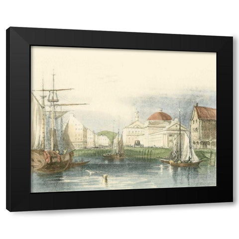 Faneuil Hall, Boston Black Modern Wood Framed Art Print by Vision Studio