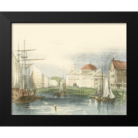 Faneuil Hall, Boston Black Modern Wood Framed Art Print by Vision Studio