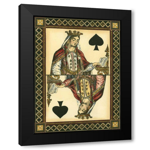 Lets Play Cards II Black Modern Wood Framed Art Print by Vision Studio