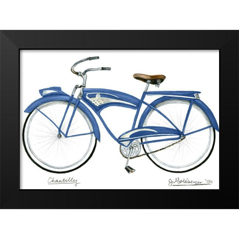 Blue Chantilly Black Modern Wood Framed Art Print by Goldberger, Jennifer