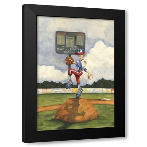 Strike Out Black Modern Wood Framed Art Print by Throckmorton, Jay