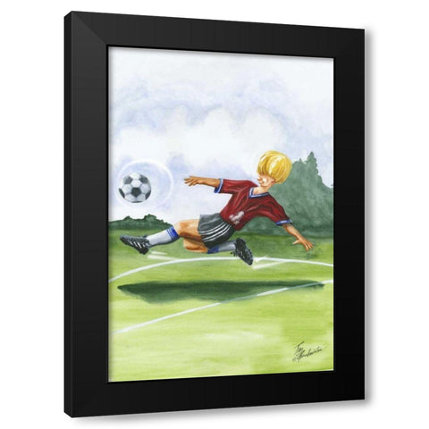 Kickin it I Black Modern Wood Framed Art Print by Throckmorton, Jay