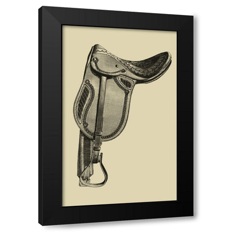 Antique Saddle II Black Modern Wood Framed Art Print with Double Matting by Vision Studio