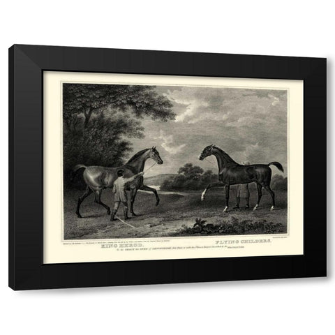 King Herod and Flying Childers Black Modern Wood Framed Art Print with Double Matting by Scott, John