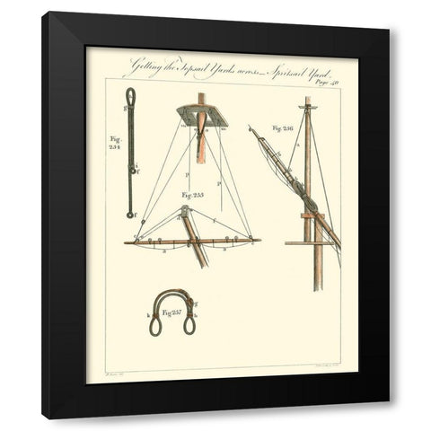Nautical Details V Black Modern Wood Framed Art Print by Unknown