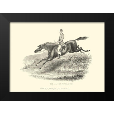 The Flying Leap Black Modern Wood Framed Art Print by unknown