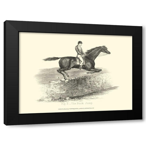 The Buck Jump Black Modern Wood Framed Art Print by unknown