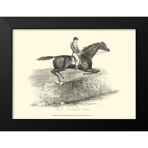 The Buck Jump Black Modern Wood Framed Art Print by unknown