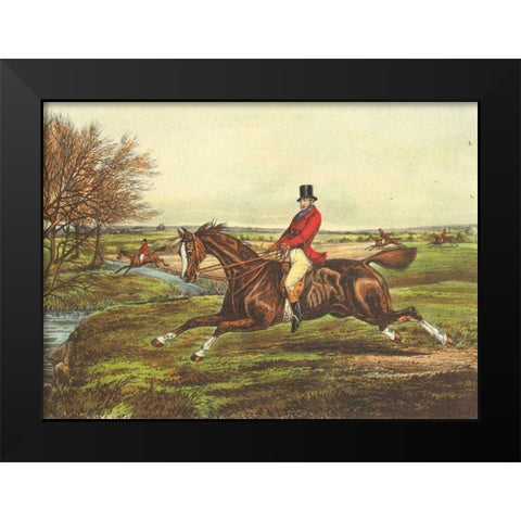 The English Hunt II Black Modern Wood Framed Art Print by Henry, Alken