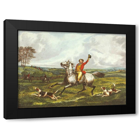 The English Hunt VI Black Modern Wood Framed Art Print with Double Matting by Henry, Alken