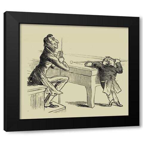 Pool Hall Antics I Black Modern Wood Framed Art Print with Double Matting by Unknown