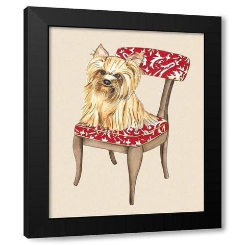 Pampered Pet II Black Modern Wood Framed Art Print by Zarris, Chariklia