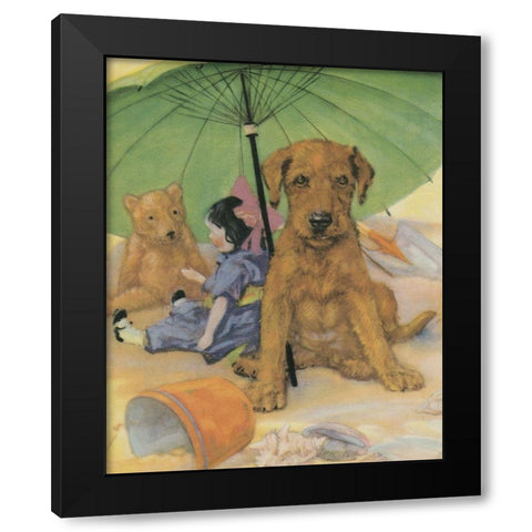 Terrier Trouble I Black Modern Wood Framed Art Print by Unknown