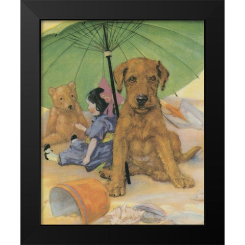 Terrier Trouble I Black Modern Wood Framed Art Print by Unknown