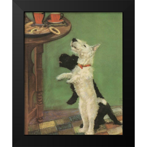 Terrier Trouble V Black Modern Wood Framed Art Print by Unknown