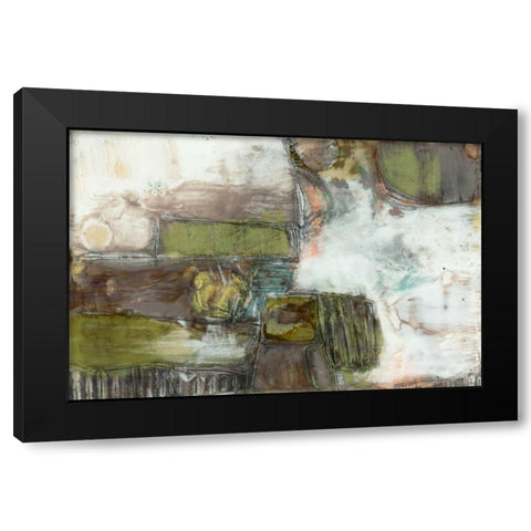 Pieced Earth I Black Modern Wood Framed Art Print with Double Matting by Goldberger, Jennifer