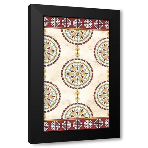 Embellished Mandala Panel I Black Modern Wood Framed Art Print with Double Matting by Unknown