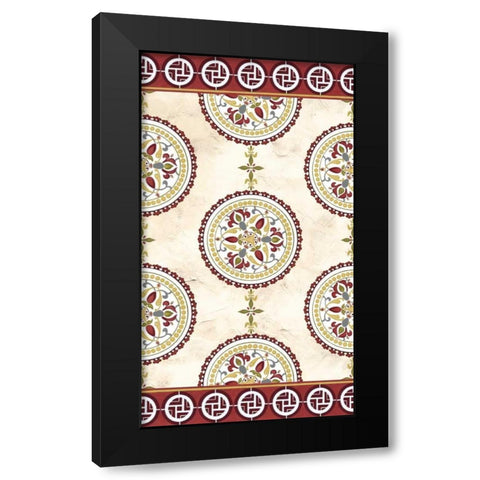 Embellished Mandala Panel II Black Modern Wood Framed Art Print by Unknown