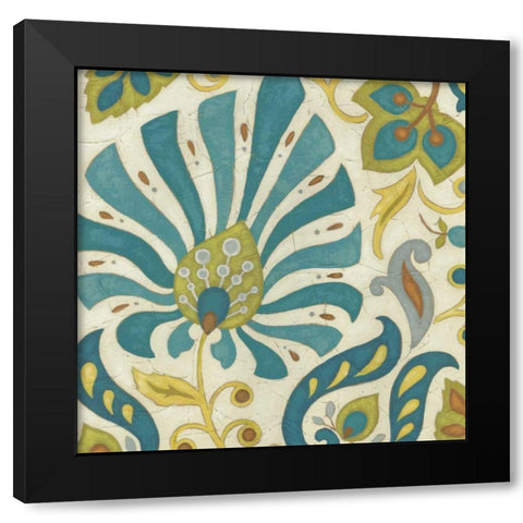Peacock Paisley I Black Modern Wood Framed Art Print with Double Matting by Unknown