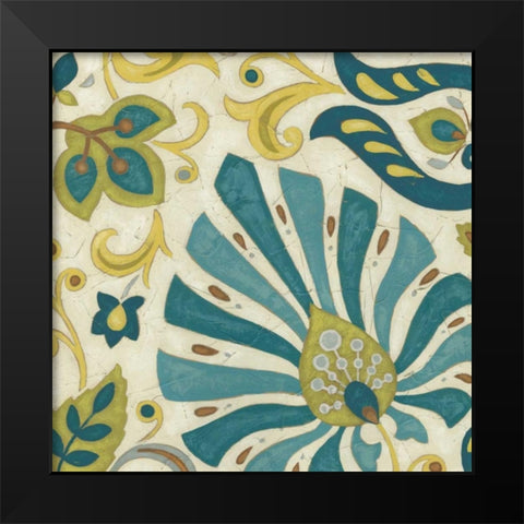 Peacock Paisley II Black Modern Wood Framed Art Print by Unknown