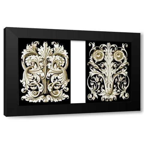Mini Scroll Black Modern Wood Framed Art Print by UNKNOWN