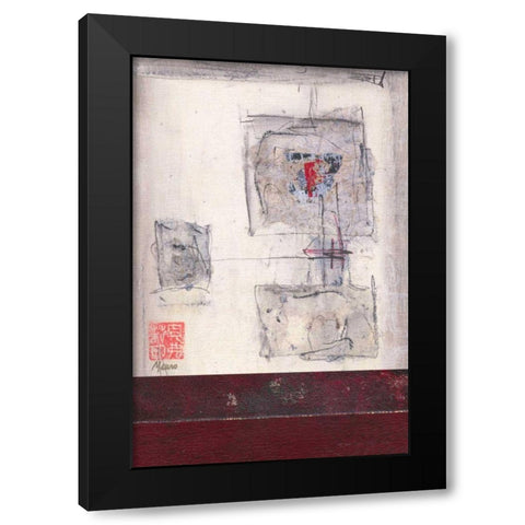 Mauros Asian Jewels II Black Modern Wood Framed Art Print by Mauro