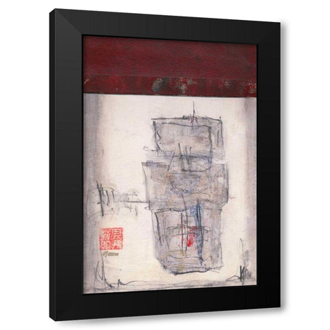 Mauros Asian Jewels V Black Modern Wood Framed Art Print with Double Matting by Mauro