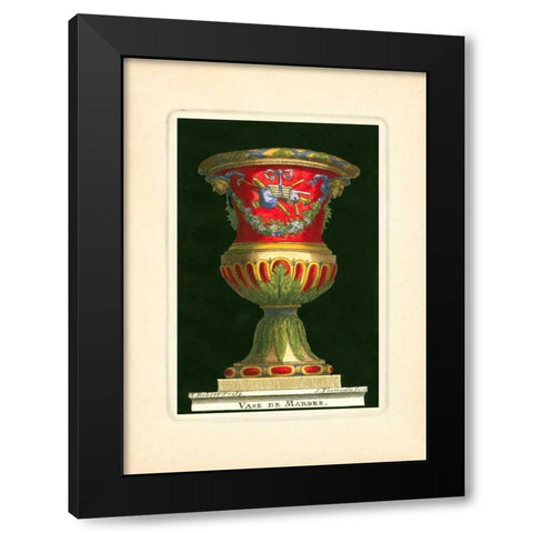 Vase with Instruments Black Modern Wood Framed Art Print by Thomassin, S.