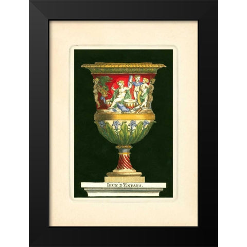 Vase with Cherubs Black Modern Wood Framed Art Print by Thomassin, S.