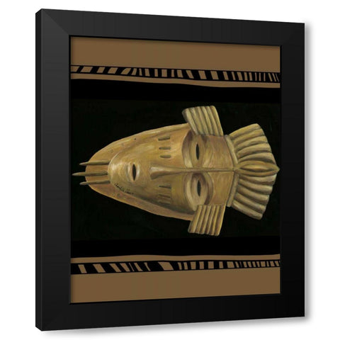 African Mask I Black Modern Wood Framed Art Print with Double Matting by Zarris, Chariklia