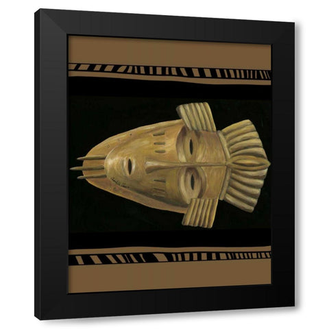 African Mask I Black Modern Wood Framed Art Print by Zarris, Chariklia