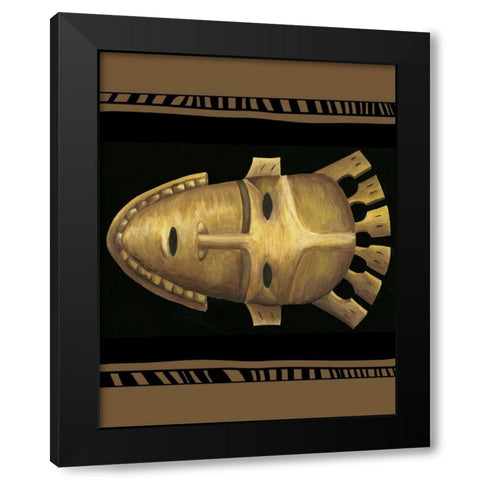 African Mask III Black Modern Wood Framed Art Print with Double Matting by Zarris, Chariklia