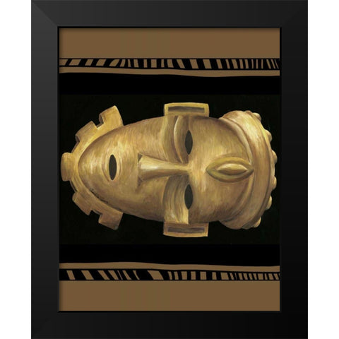 African Mask IV Black Modern Wood Framed Art Print by Zarris, Chariklia