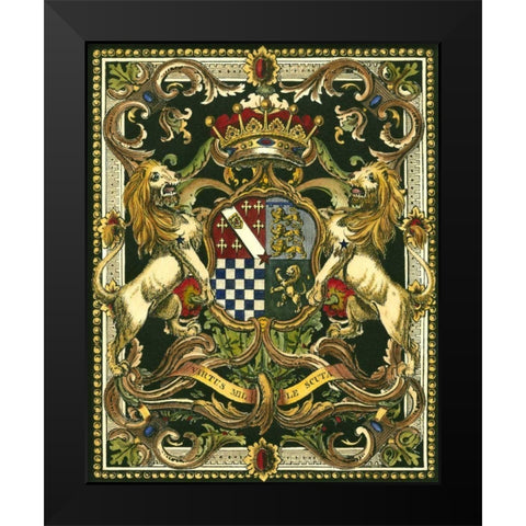 Crest on Black II Black Modern Wood Framed Art Print by Vision Studio