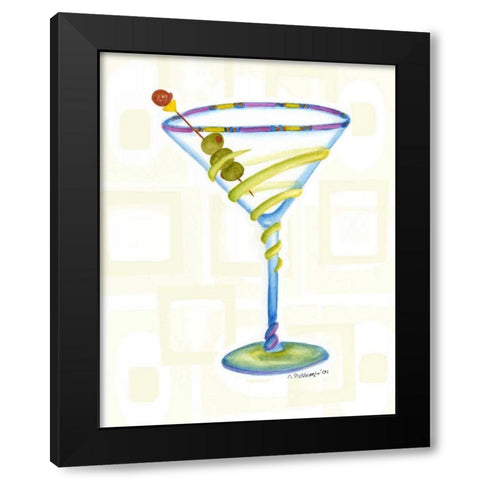 Shaken Black Modern Wood Framed Art Print with Double Matting by Goldberger, Jennifer