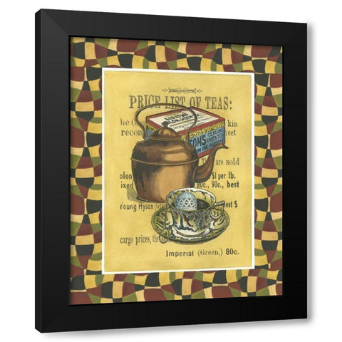 Tea Leaves Black Modern Wood Framed Art Print by Unknown