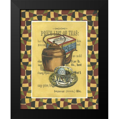 Tea Leaves Black Modern Wood Framed Art Print by Unknown
