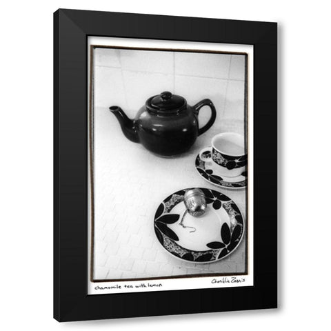 Chamomile Tea with Lemon Black Modern Wood Framed Art Print with Double Matting by Zarris, Chariklia