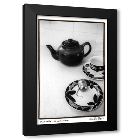 Chamomile Tea with Lemon Black Modern Wood Framed Art Print by Zarris, Chariklia
