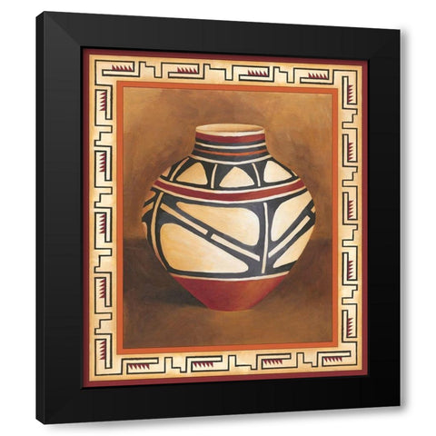 Southwest Pottery I Black Modern Wood Framed Art Print with Double Matting by Zarris, Chariklia