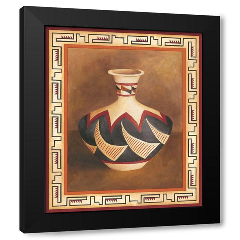 Southwest Pottery II Black Modern Wood Framed Art Print by Zarris, Chariklia