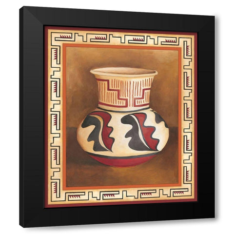 Southwest Pottery III Black Modern Wood Framed Art Print with Double Matting by Zarris, Chariklia