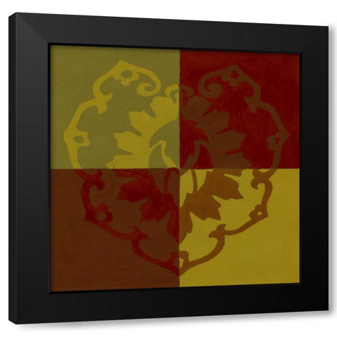 Block Print II Black Modern Wood Framed Art Print with Double Matting by Unknown