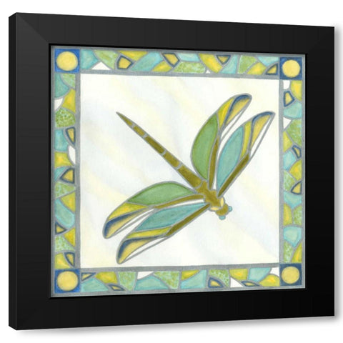 Mini Luminous Dragonfly I Black Modern Wood Framed Art Print with Double Matting by Lam, Vanna