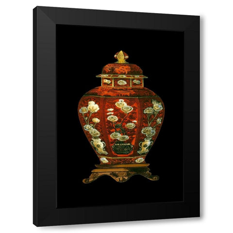 Red Porcelain Vase I Black Modern Wood Framed Art Print with Double Matting by Unknown