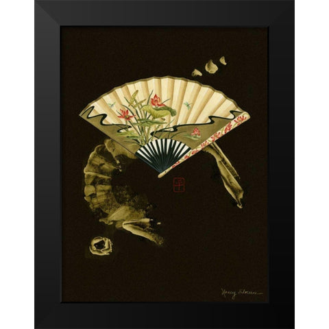 Oriental Fan II Black Modern Wood Framed Art Print by Slocum, Nancy